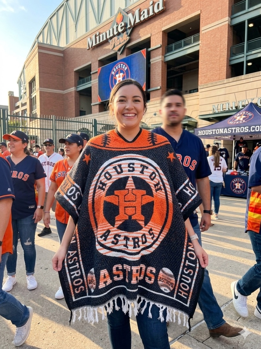 Houston Astros Black and Orange Poncho